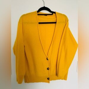 Free People Mustard Yellow Cardigan Sweater